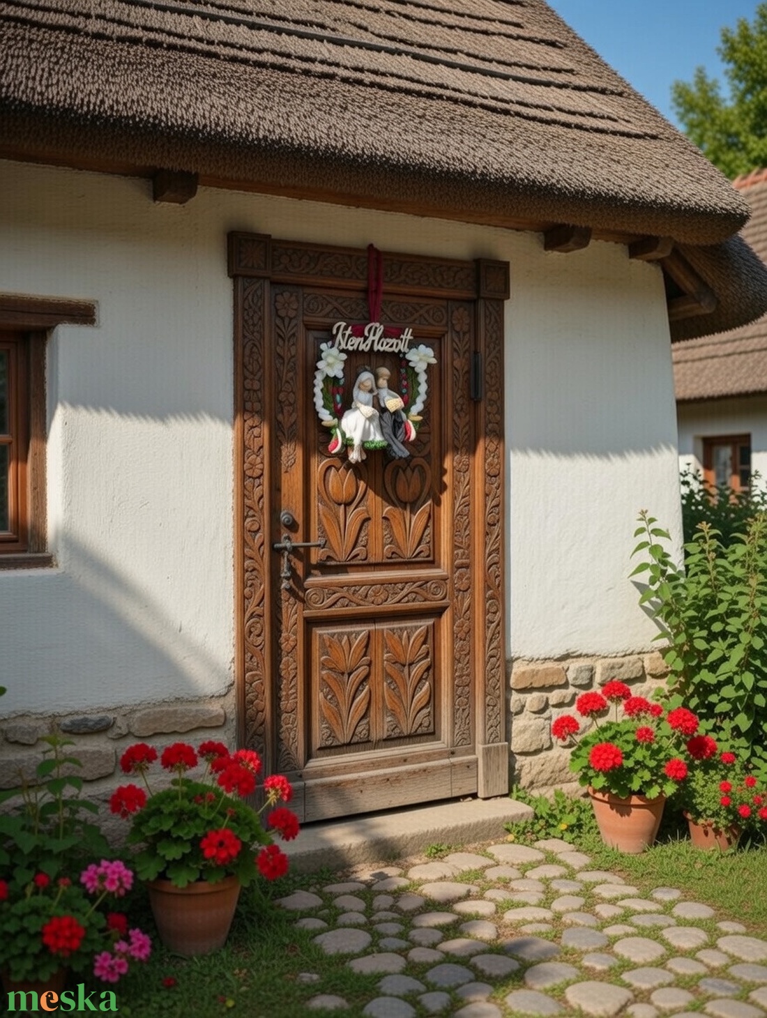 Magyar színekben készült makramé pár ajtódekoráció � Isten hozott kopogtató - otthon & életmód - dekoráció - fali és függő dekoráció - falra akasztható dekor - Meska.hu