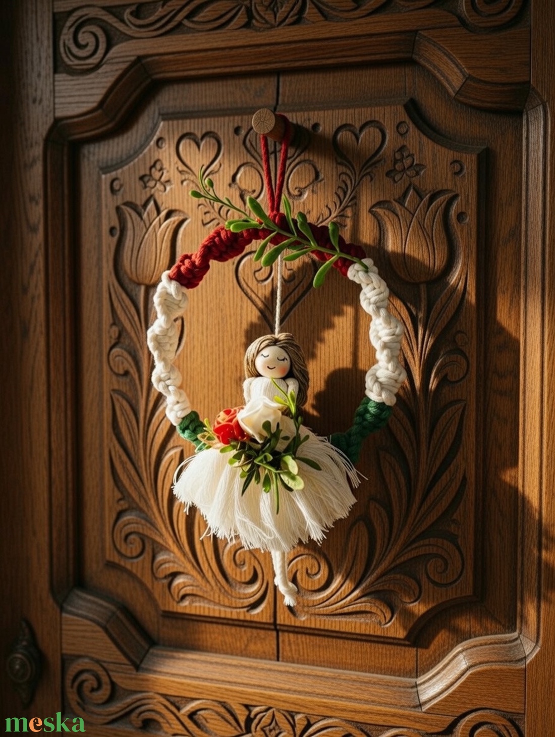 Makramé  magyar baba dekorácio  - otthon & életmód - dekoráció - fali és függő dekoráció - falra akasztható dekor - Meska.hu