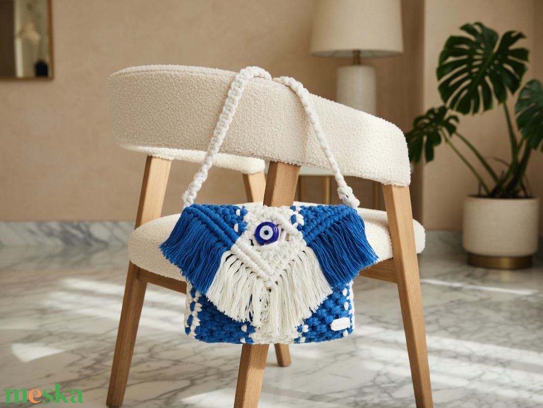 Makramé táska - táska & tok - kézitáska & válltáska - vállon átvethető táska - Meska.hu