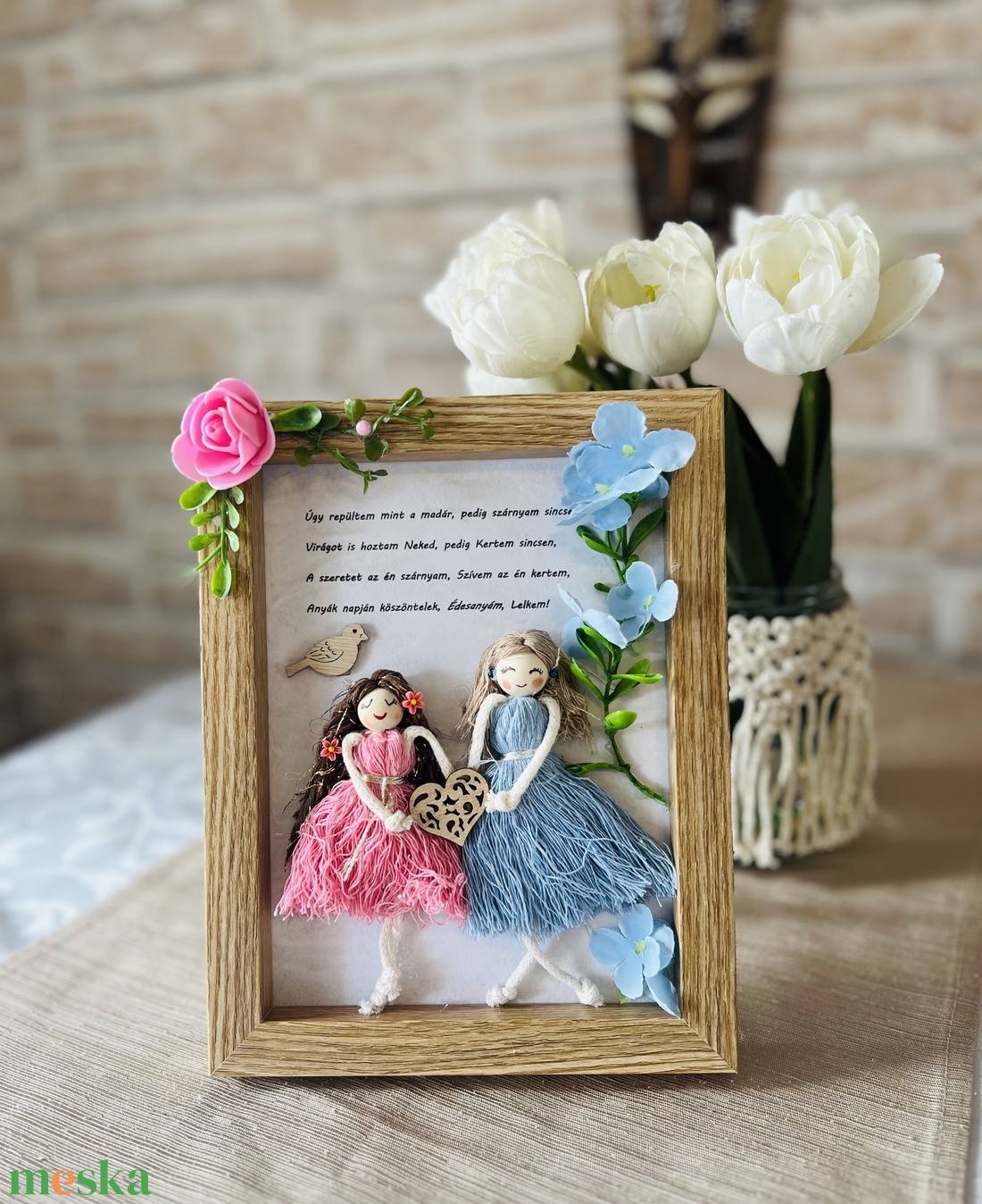 Makramé dekoráció - anyák napjára - otthon & életmód - dekoráció - kép & falikép - 3d képek - Meska.hu