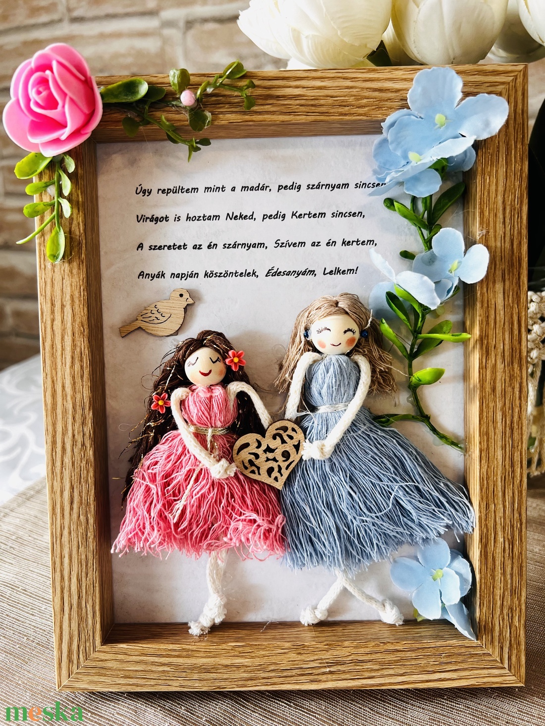Makramé dekoráció - anyák napjára - otthon & életmód - dekoráció - kép & falikép - 3d képek - Meska.hu
