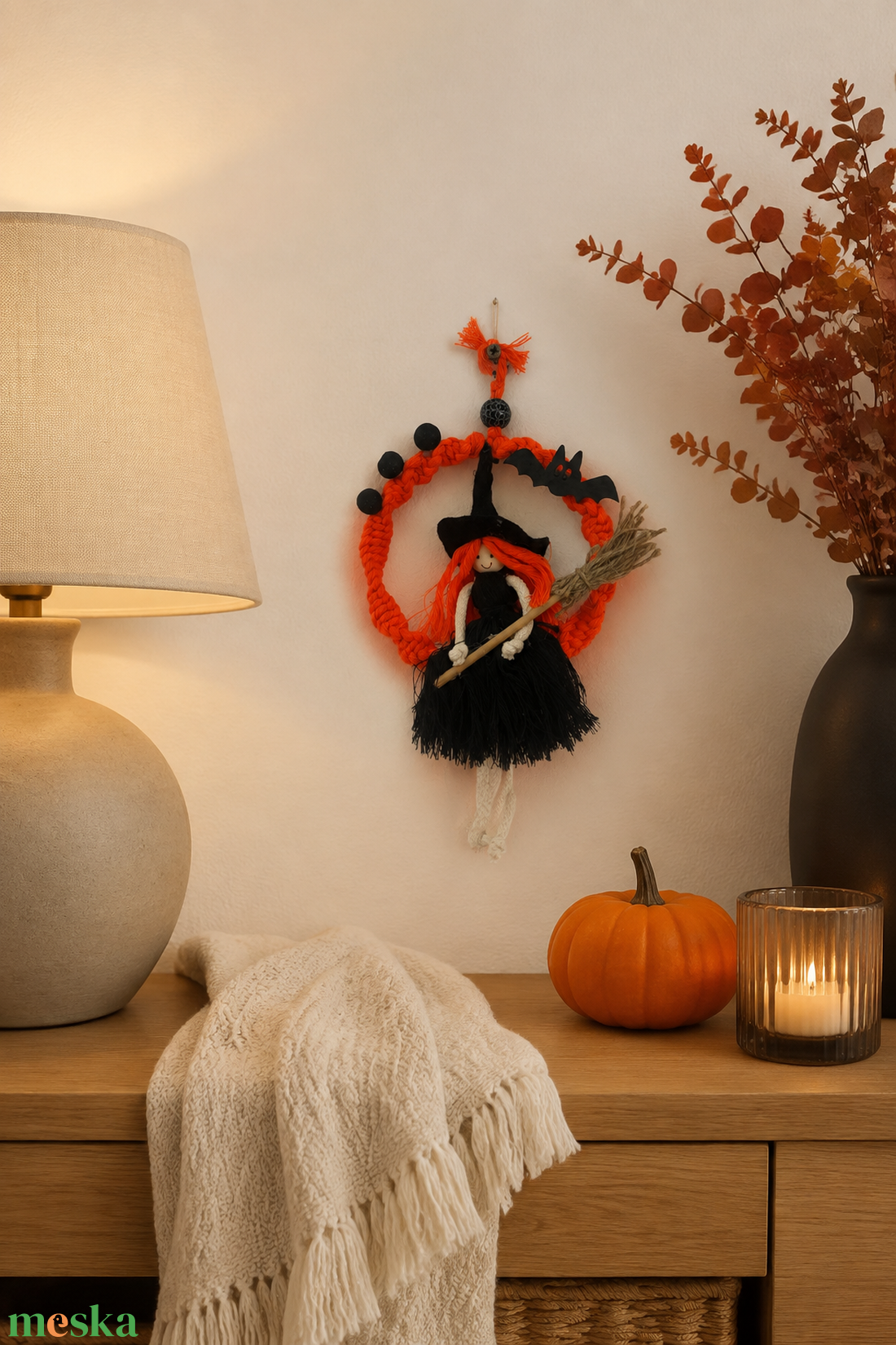Rőthajú Bűbáj � kézműves halloweeni ajtó- és falidekoráció - otthon & életmód - dekoráció - halloween - halloweeni ajtódíszek és ablakdíszek - Meska.hu