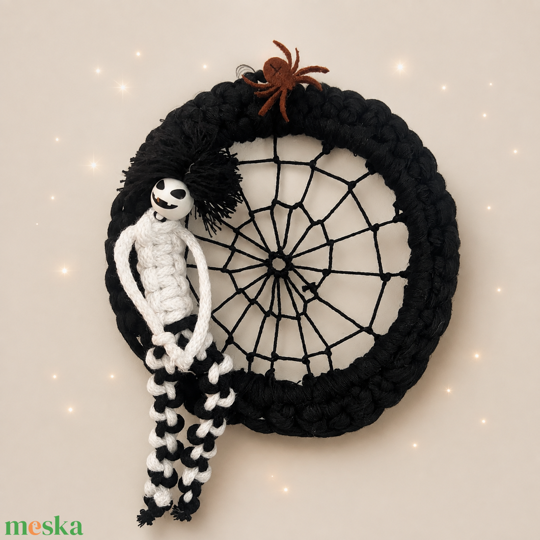 Pókhálós pihenő � kézműves halloweeni ajtó- és falidekoráció - otthon & életmód - dekoráció - halloween - halloweeni ajtódíszek és ablakdíszek - Meska.hu