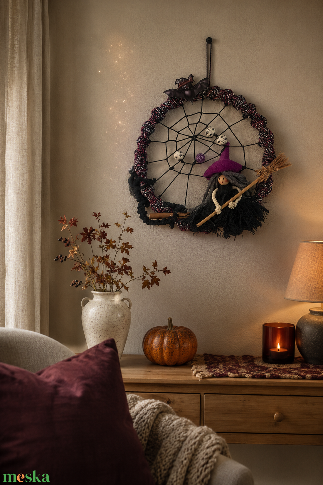 Halloween-i romantika kopogtató  - otthon & életmód - dekoráció - halloween - halloweeni ajtódíszek és ablakdíszek - Meska.hu