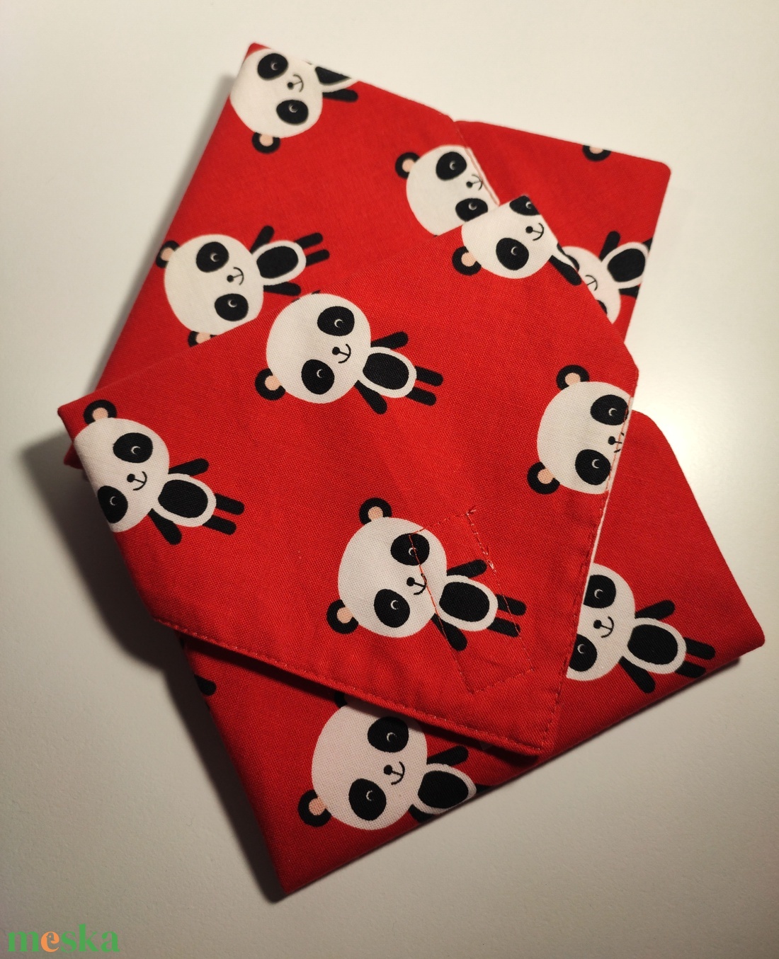 Panda maci mintás újraszalvéta - szendvicsszalvéta - táska & tok - uzsonna- & ebéd tartó - szendvics csomagoló - Meska.hu