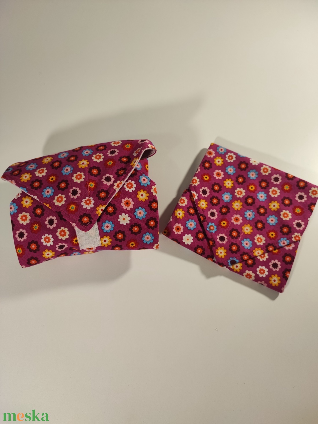 Rózsaszín virágos mintás újraszalvéta - szendvicsszalvéta (28 cm-es) - táska & tok - uzsonna- & ebéd tartó - szendvics csomagoló - Meska.hu