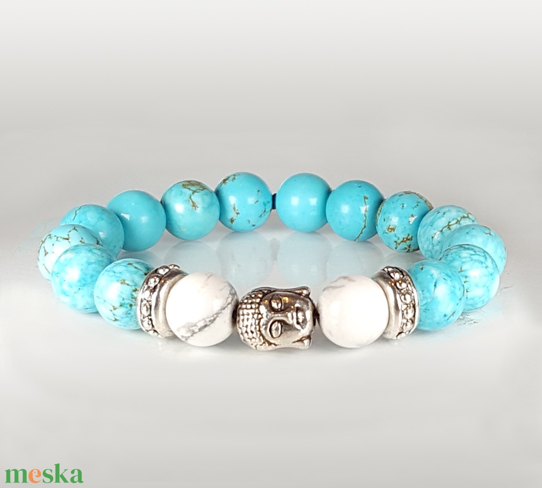 Buddha türkinit - howlit karkötő - ékszer - karkötő - bogyós karkötő - Meska.hu Buddha türkinit - howlit karkötő - ékszer - karkötő - bogyós karkötő - Meska.hu