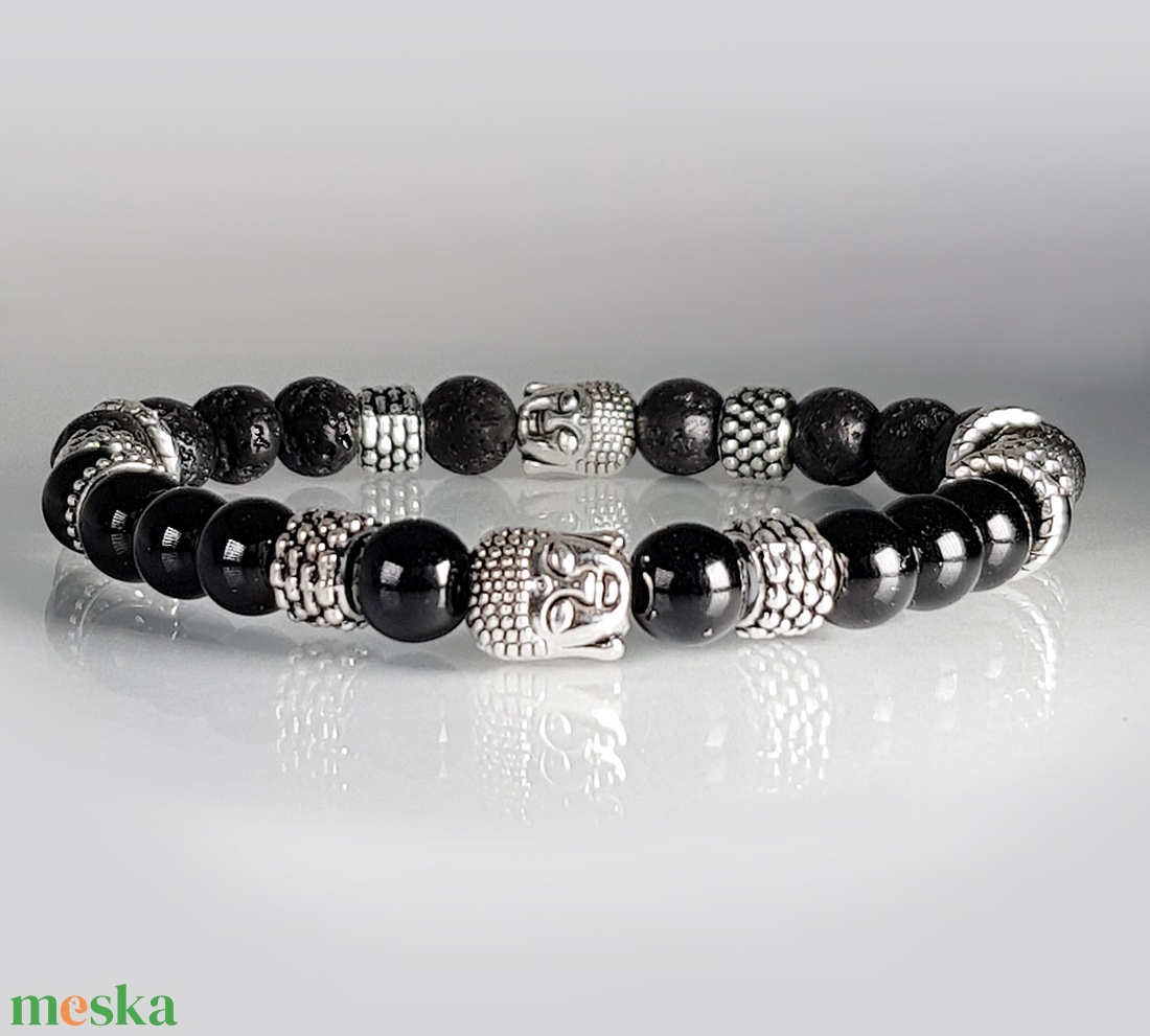 Buddha lávakő és ónix feles karkötő - ékszer - karkötő - bogyós karkötő - Meska.hu Buddha lávakő és ónix feles karkötő - ékszer - karkötő - bogyós karkötő - Meska.hu