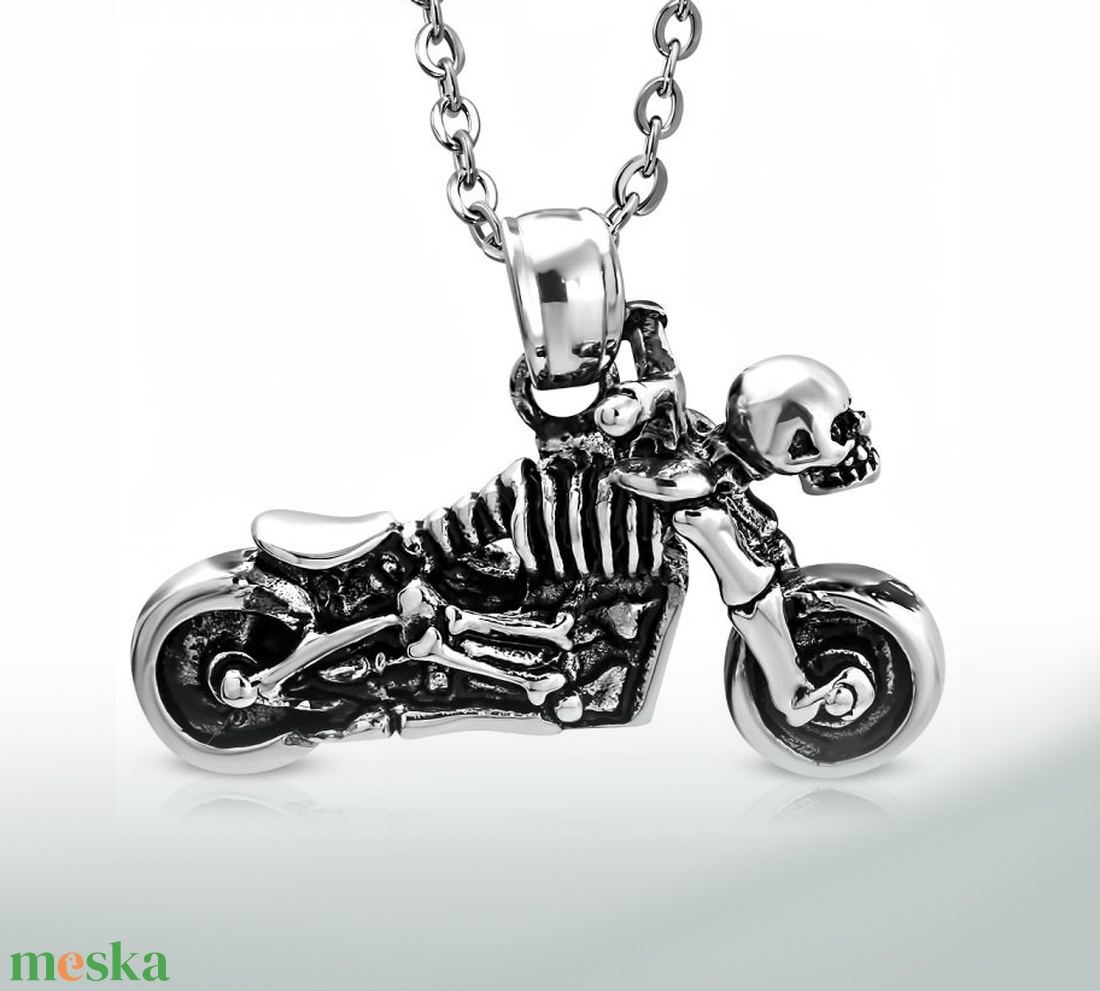 Chopper csontvázas motor férfi bőr nyaklánc - ékszer - nyaklánc - medálos nyaklánc - Meska.hu Chopper csontvázas motor férfi bőr nyaklánc - ékszer - nyaklánc - medálos nyaklánc - Meska.hu