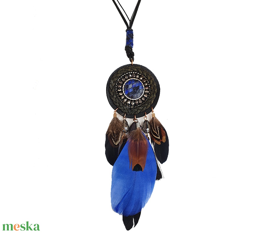 Tribal királykék tollas nyaklánc - ékszer - nyaklánc - bojtos nyaklánc - Meska.hu Tribal királykék tollas nyaklánc - ékszer - nyaklánc - bojtos nyaklánc - Meska.hu