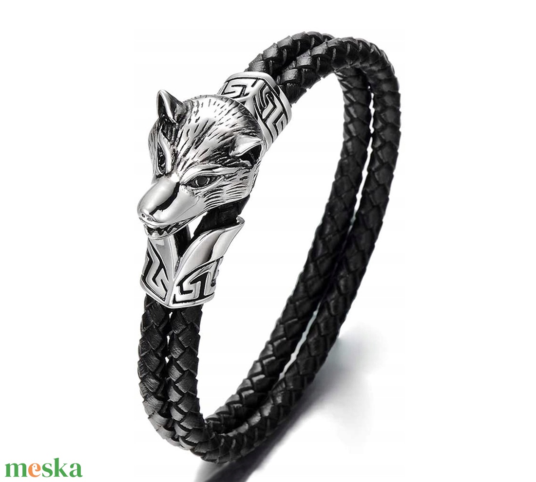 Farkas Wolf férfi bőr karkötő - ékszer - karkötő - karkötő medállal - Meska.hu Farkas Wolf férfi bőr karkötő - ékszer - karkötő - karkötő medállal - Meska.hu