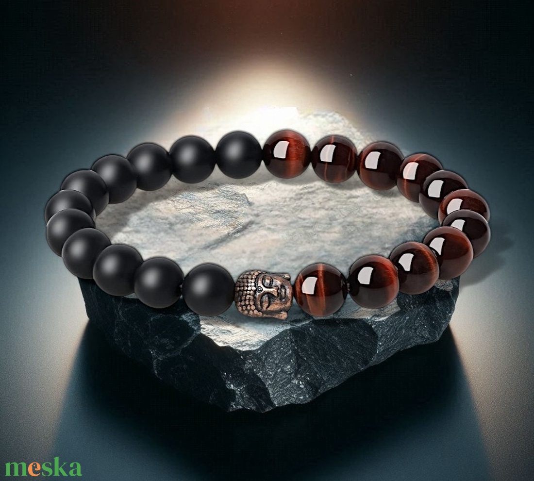 Buddhafejes matt ónix- tigrisszem karkötő - ékszer - karkötő - gyöngyös karkötő - Meska.hu Buddhafejes matt ónix- tigrisszem karkötő - ékszer - karkötő - gyöngyös karkötő - Meska.hu