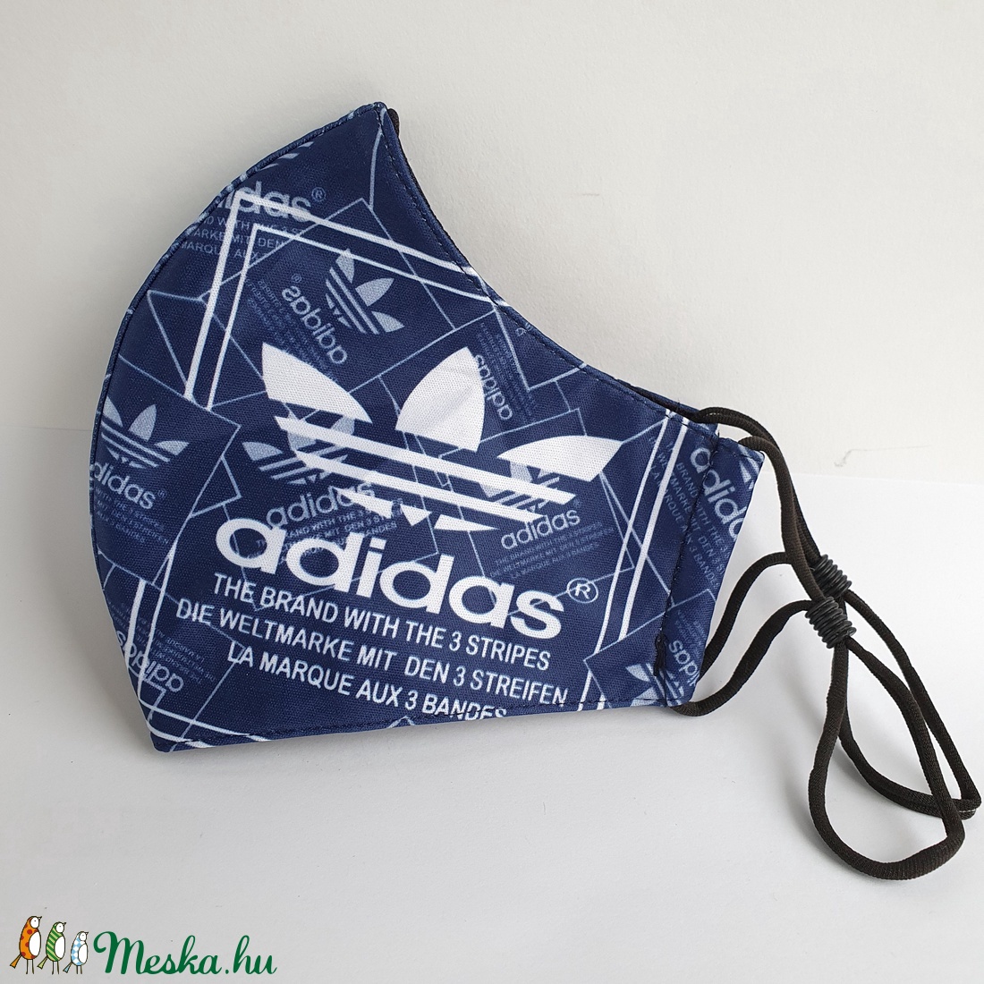 Kékmintás adidas  felnőtt szájmaszk, maszk,  -  - Meska.hu