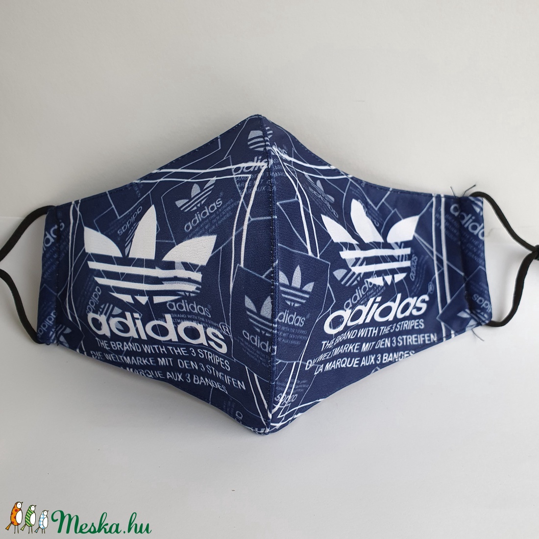 Kékmintás adidas  felnőtt szájmaszk, maszk,  -  - Meska.hu