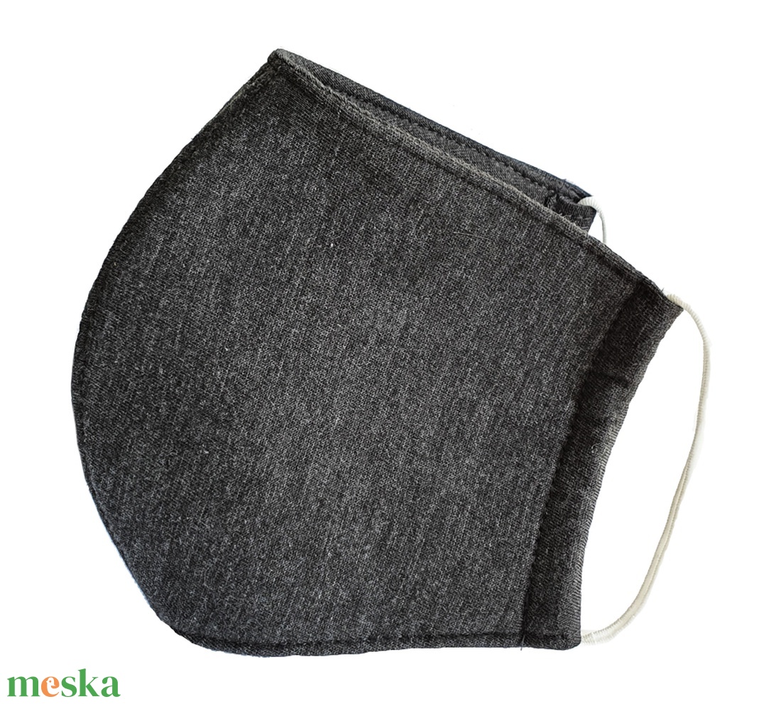 Sötétszürke szájmaszk, maszk,  - ruha & divat - maszk, arcmaszk - Meska.hu