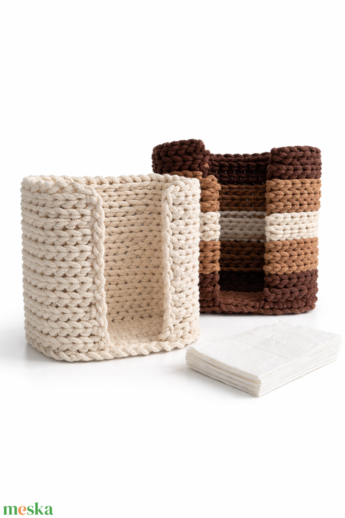 Horgolt álló papír zsebkendő tartó - otthon & életmód - dekoráció - asztal és polc dekoráció - dekorációs tál, tartó - Meska.hu