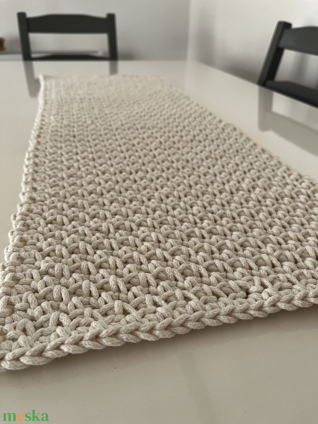 Asztali futó és kosár szett - horgolt - otthon & életmód - lakástextil - abrosz, terítő - asztalfutó - Meska.hu