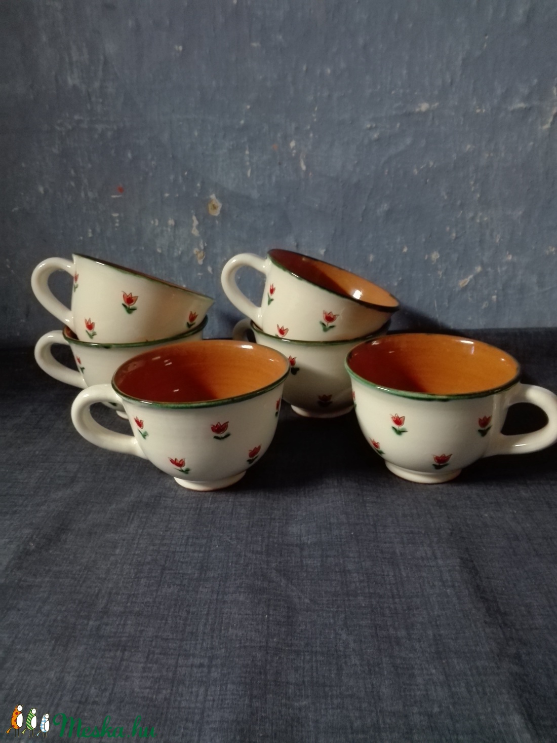Tulipános teás vagy cappuccinos készlet - otthon & életmód - konyhafelszerelés, tálalás - Meska.hu