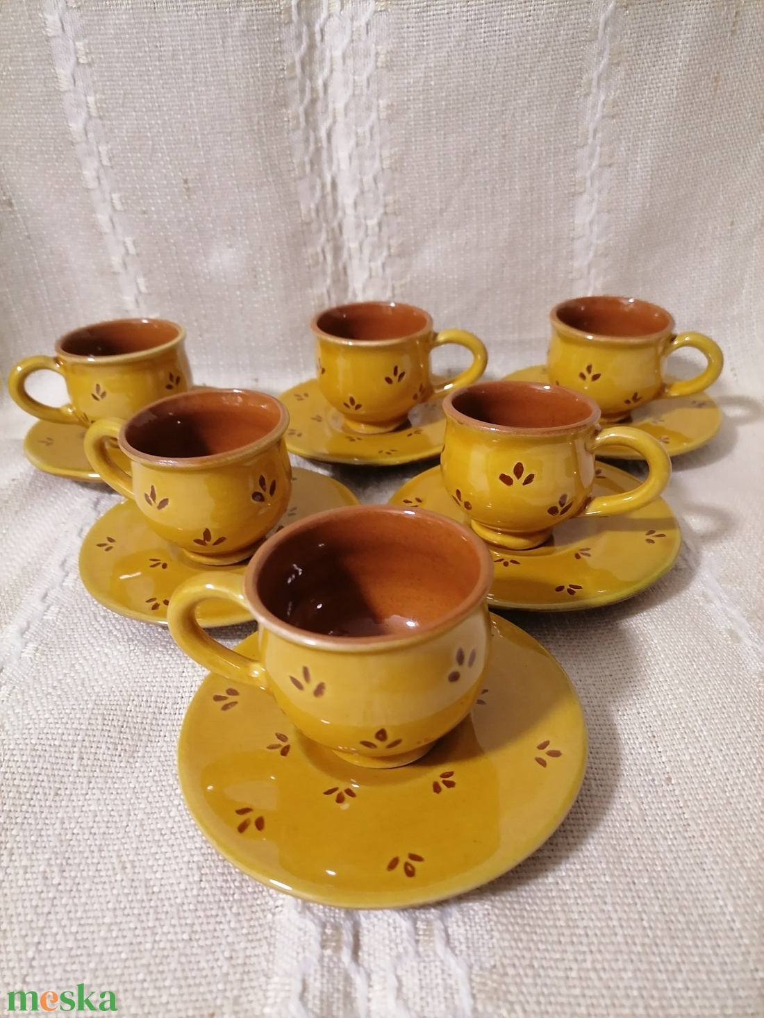 Kávés készlet sárga színben - otthon & életmód - konyhafelszerelés, tálalás - tálalás - bögre & csésze - Meska.hu