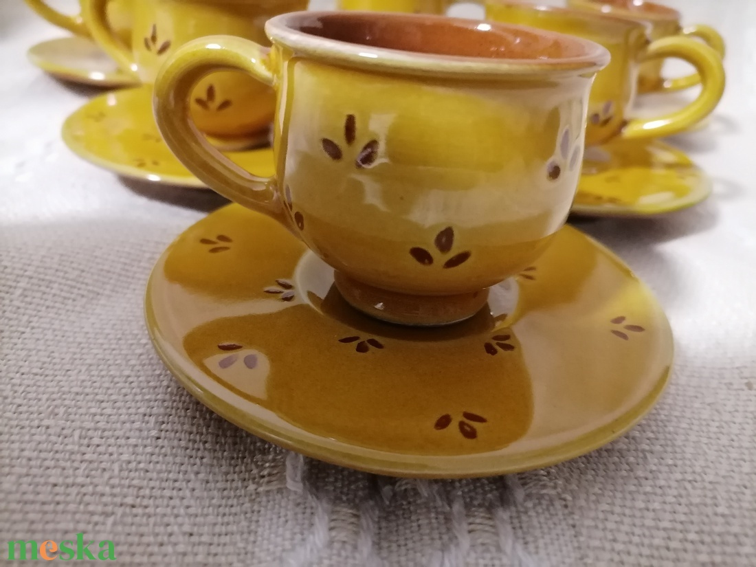 Kávés készlet sárga színben - otthon & életmód - konyhafelszerelés, tálalás - tálalás - bögre & csésze - Meska.hu