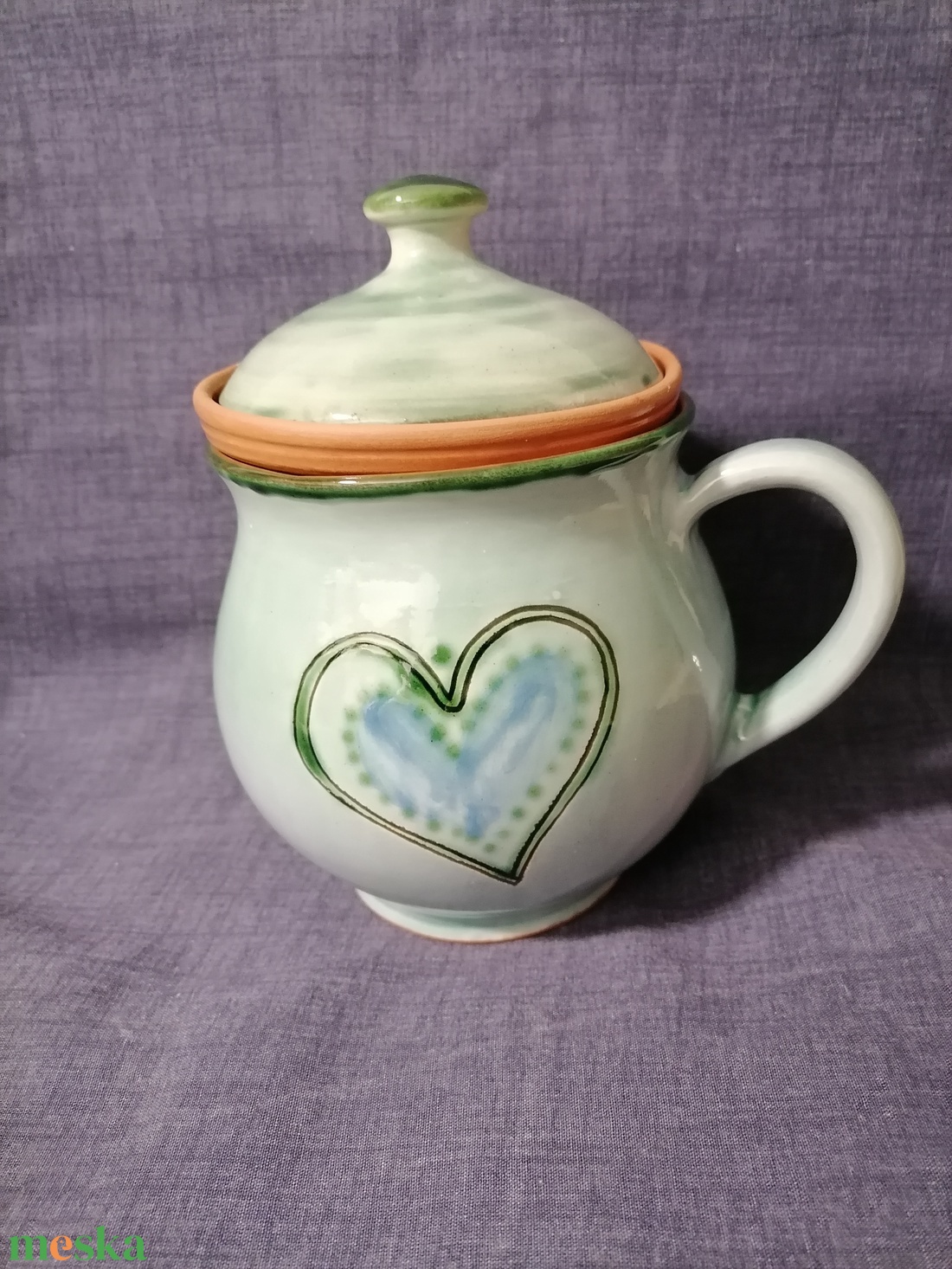 zöld  nagy szűrős bögre 2. - otthon & életmód - konyhafelszerelés, tálalás - tálalás - bögre & csésze - Meska.hu