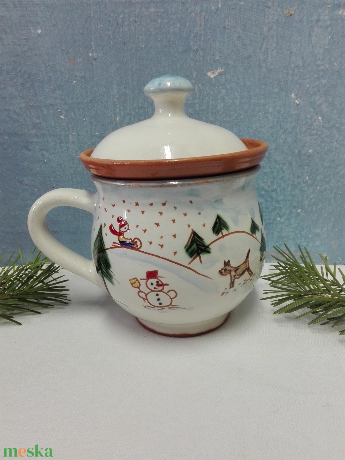 Téli szűrős bögre - otthon & életmód - konyhafelszerelés, tálalás - tálalás - bögre & csésze - Meska.hu