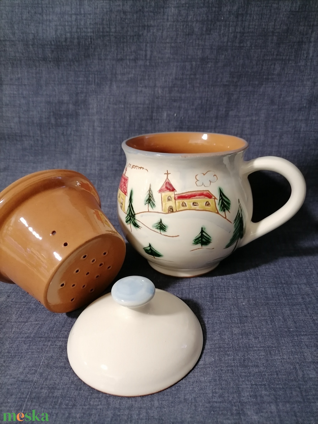 Téli szűrős bögre - otthon & életmód - konyhafelszerelés, tálalás - tálalás - bögre & csésze - Meska.hu