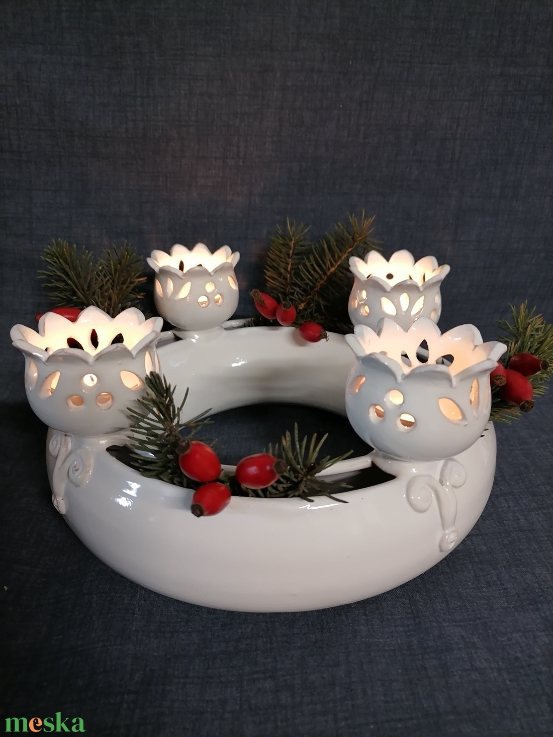  Adventi koszorú 5. - karácsony - adventi díszek - adventi koszorú - Meska.hu