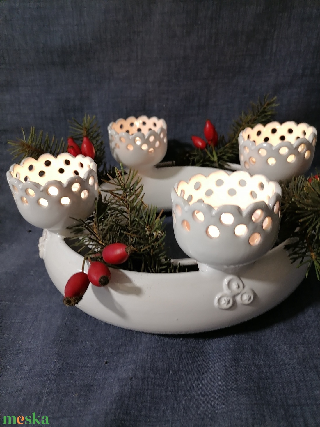  Adventi koszorú 7. - karácsony - adventi díszek - adventi koszorú - Meska.hu