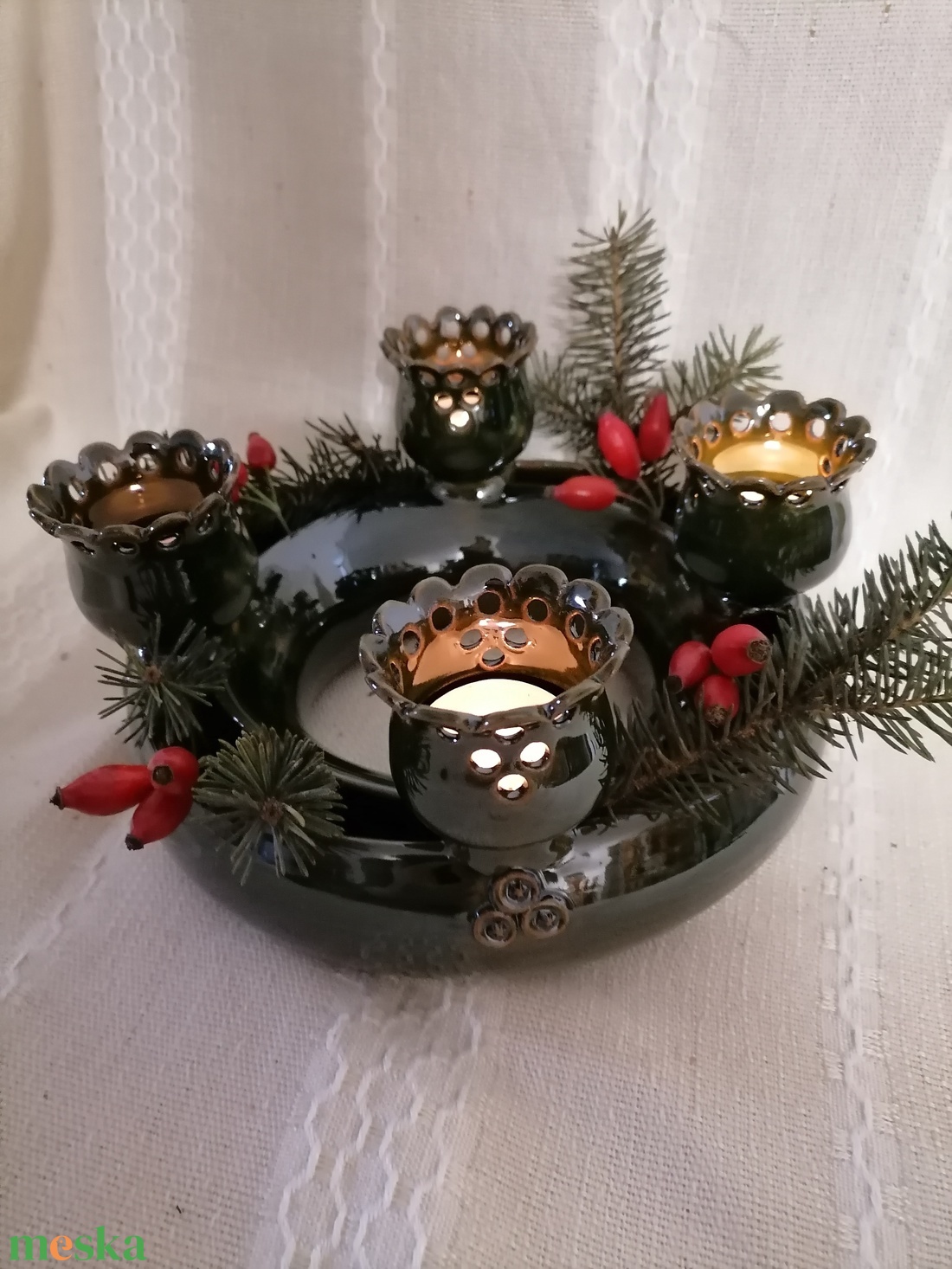  Adventi koszorú 8. - karácsony - adventi díszek - adventi koszorú - Meska.hu