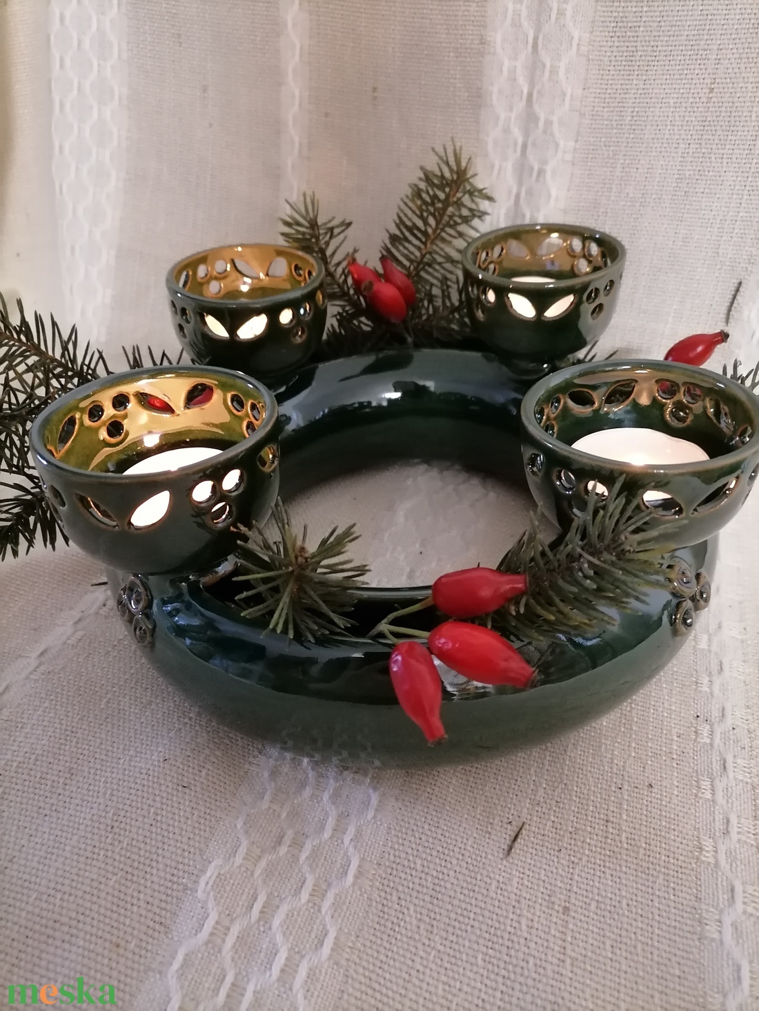  Adventi koszorú 9. - karácsony - adventi díszek - adventi koszorú - Meska.hu