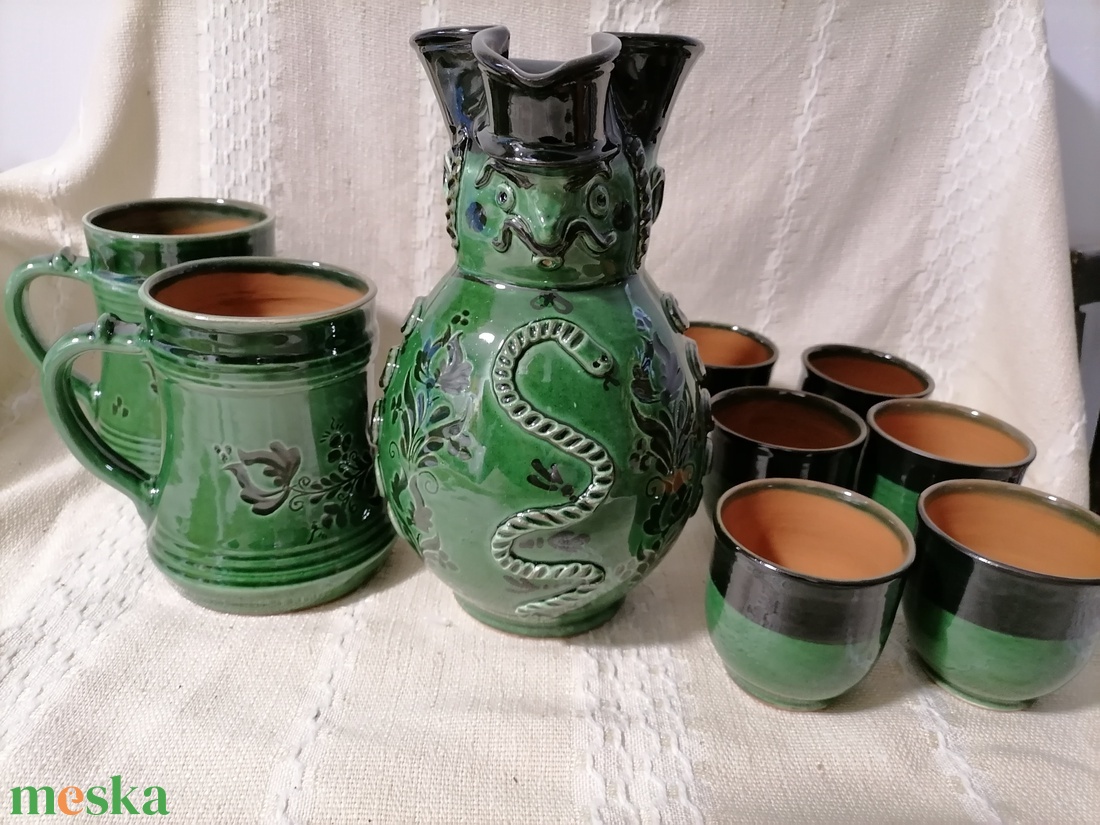 Túri zöld  készlet Máriának - otthon & életmód - konyhafelszerelés, tálalás - tálalás - bögre & csésze - Meska.hu