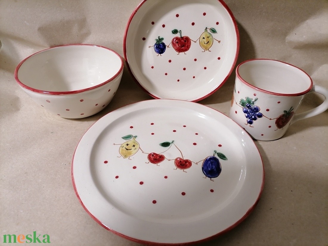 Gyerek étkészlet - otthon & életmód - konyhafelszerelés, tálalás - tálalás - tányér & étkészlet - Meska.hu