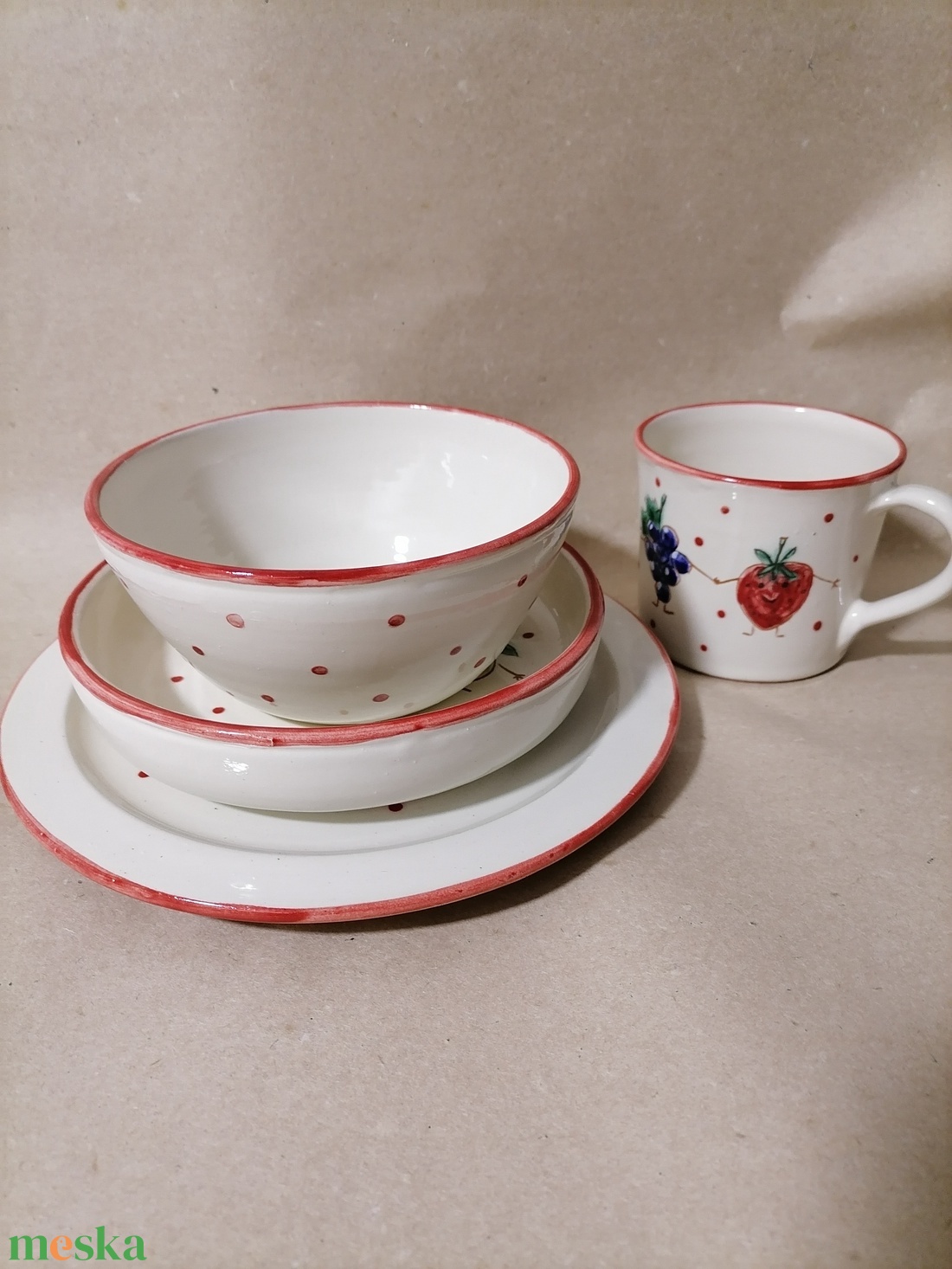 Gyerek étkészlet - otthon & életmód - konyhafelszerelés, tálalás - tálalás - tányér & étkészlet - Meska.hu