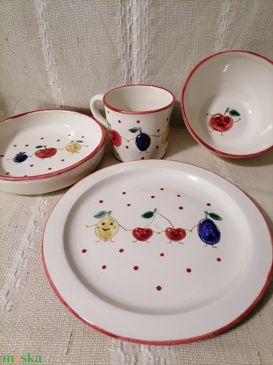 Gyerek étkészlet - otthon & életmód - konyhafelszerelés, tálalás - tálalás - tányér & étkészlet - Meska.hu