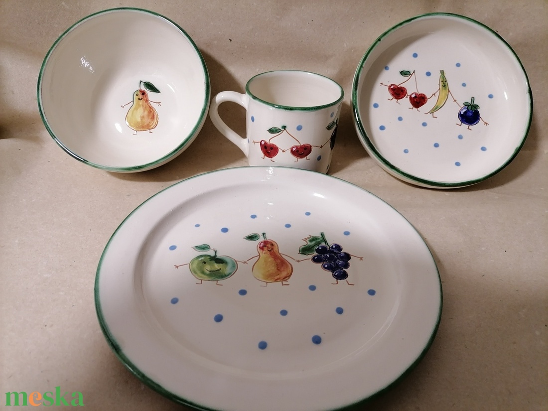 Gyerek étkészlet 2. - otthon & életmód - konyhafelszerelés, tálalás - tálalás - tányér & étkészlet - Meska.hu