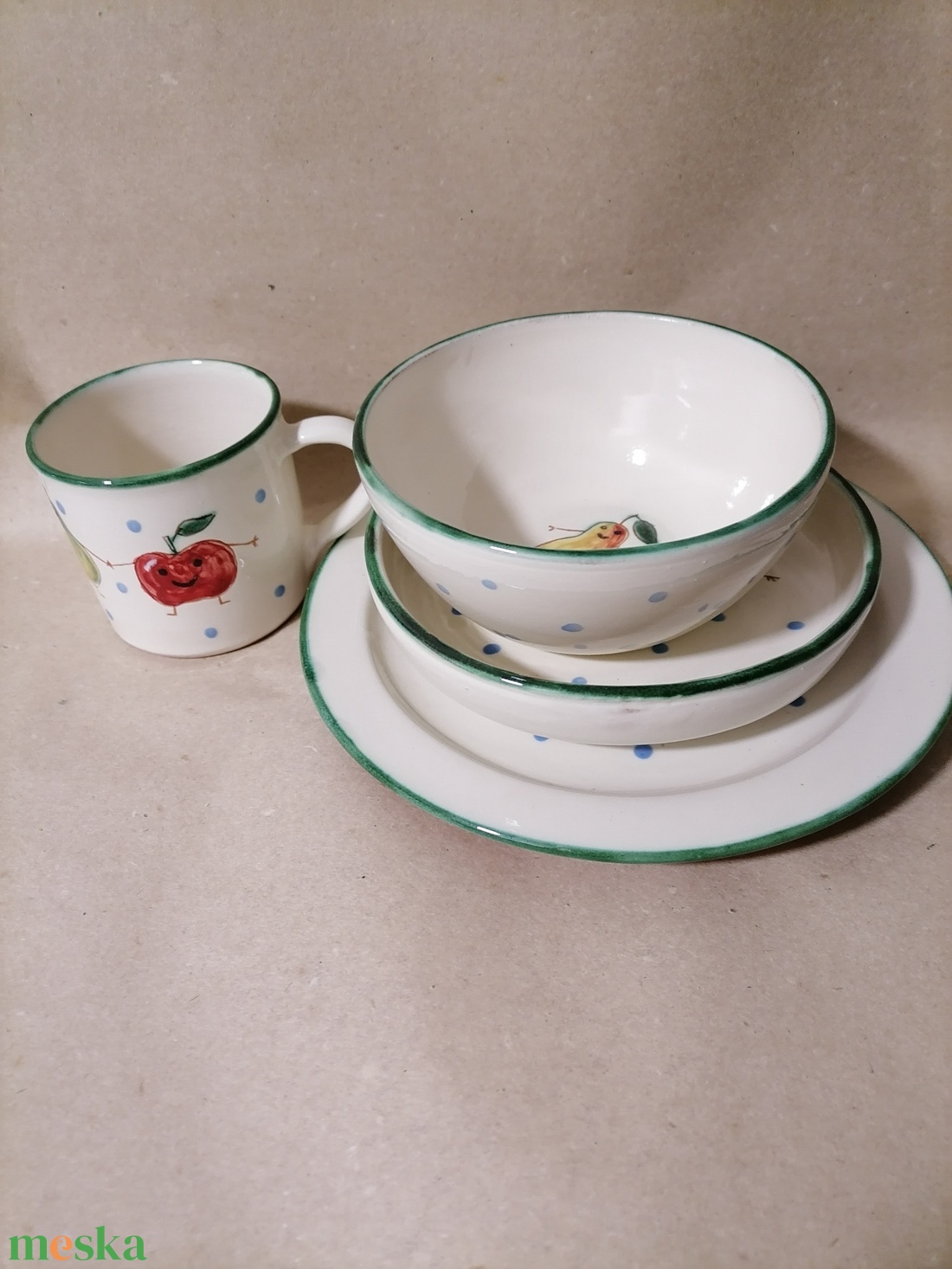 Gyerek étkészlet 2. - otthon & életmód - konyhafelszerelés, tálalás - tálalás - tányér & étkészlet - Meska.hu