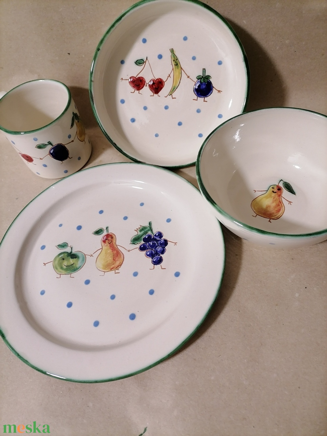 Gyerek étkészlet 2. - otthon & életmód - konyhafelszerelés, tálalás - tálalás - tányér & étkészlet - Meska.hu