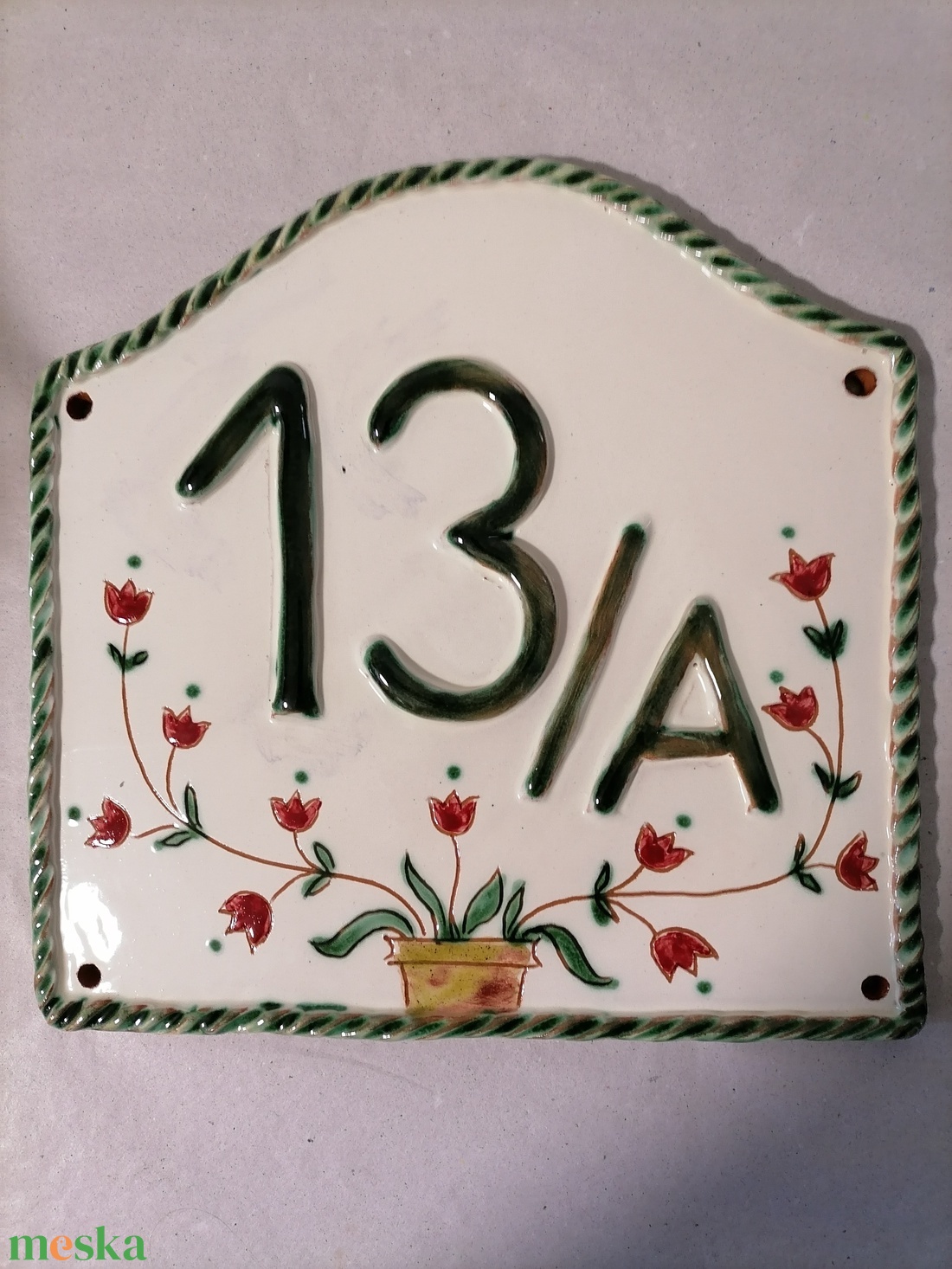 Tulipános házszámtábla  - otthon & életmód - ház & kert - házszám - Meska.hu
