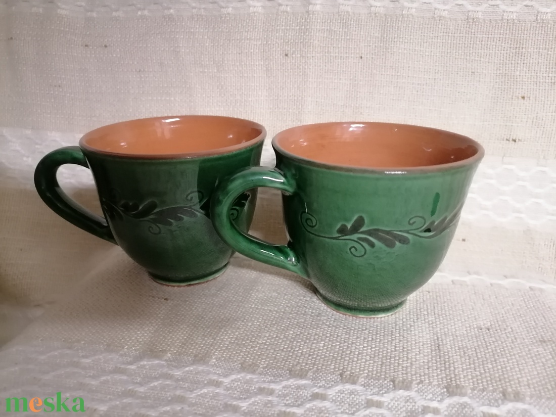 Túri zöld   teáscsészék - otthon & életmód - konyhafelszerelés, tálalás - tálalás - bögre & csésze - Meska.hu
