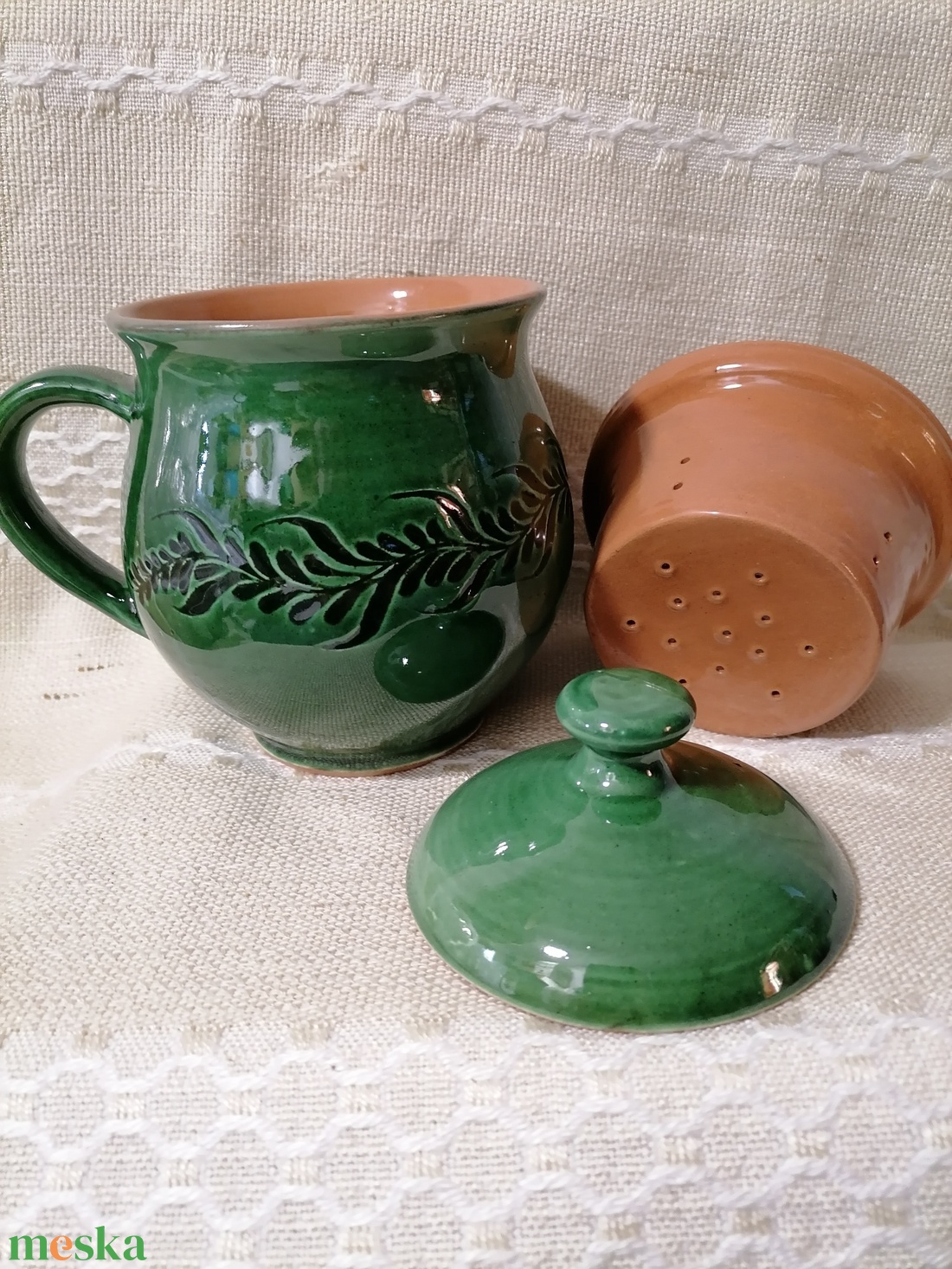 Túri zöld  nagy bögre - otthon & életmód - konyhafelszerelés, tálalás - tálalás - bögre & csésze - Meska.hu