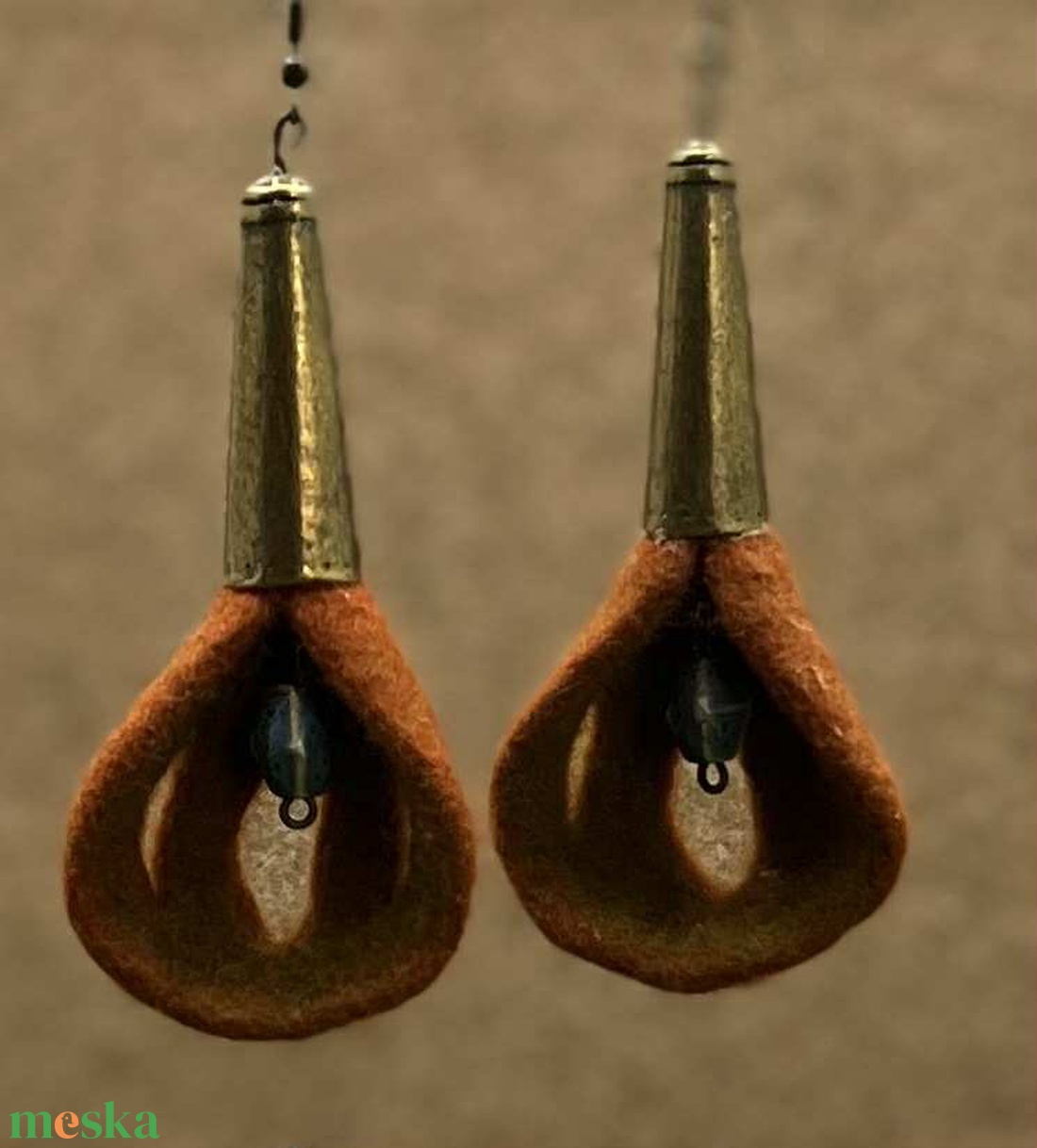 Nemez fülbevaló - ékszer - fülbevaló - lógó fülbevaló - Meska.hu