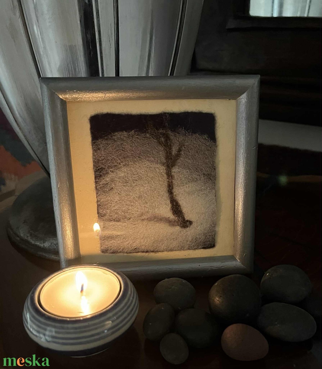 Téli tűnemezelt kép - otthon & életmód - dekoráció - fali és függő dekoráció - falra akasztható dekor - Meska.hu