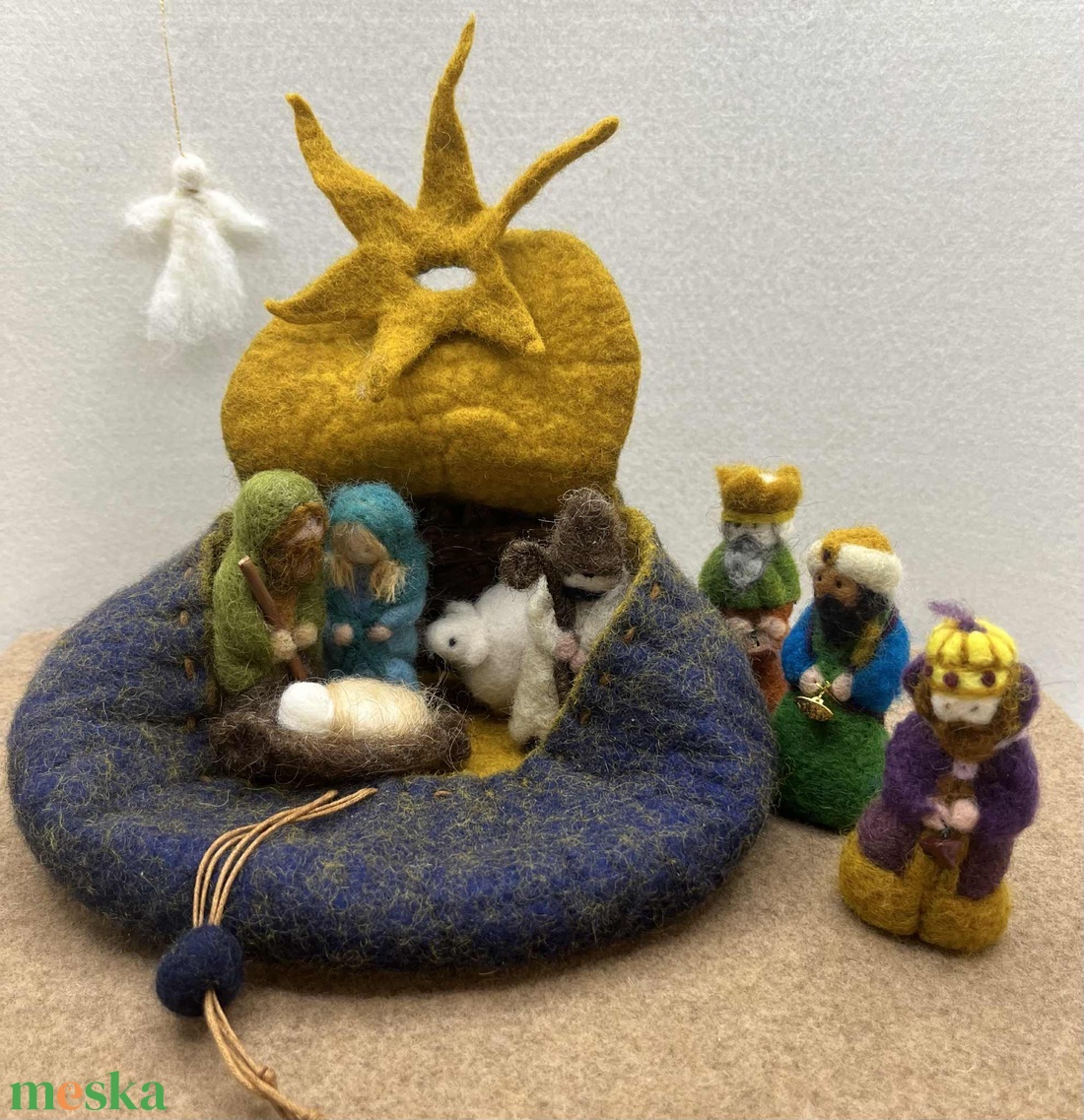 Betlehem - nemezelt - karácsony - karácsonyi lakásdekoráció - karácsonyi falu, házikó - Meska.hu