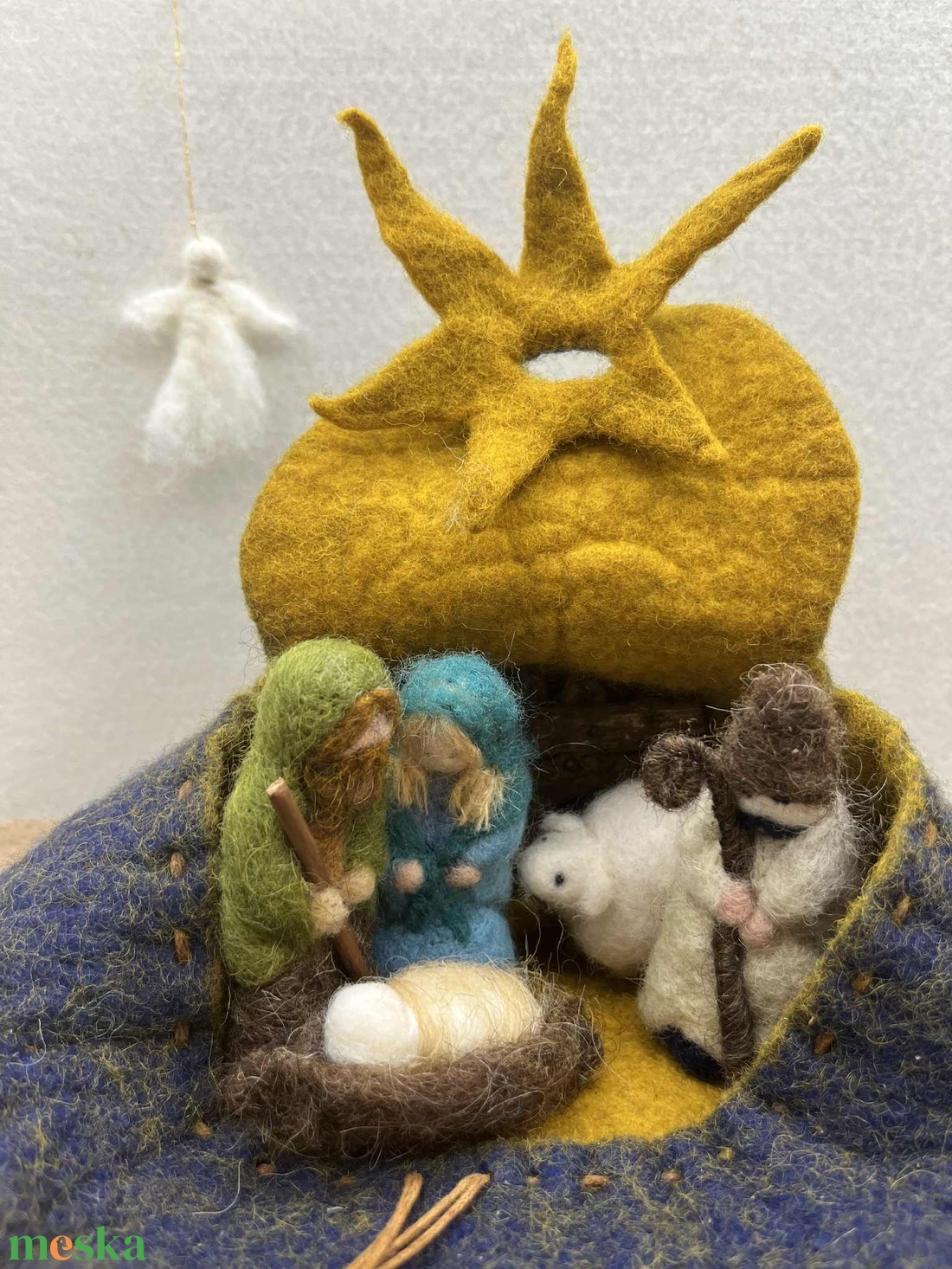 Betlehem - nemezelt - karácsony - karácsonyi lakásdekoráció - karácsonyi falu, házikó - Meska.hu