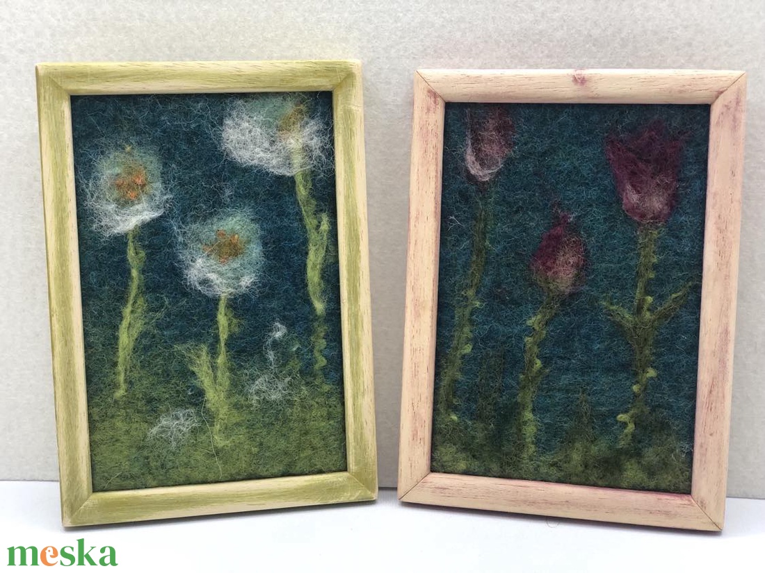 Virágos nemezkép - ballagásra is  - művészet - textilkép - nemezelt - Meska.hu