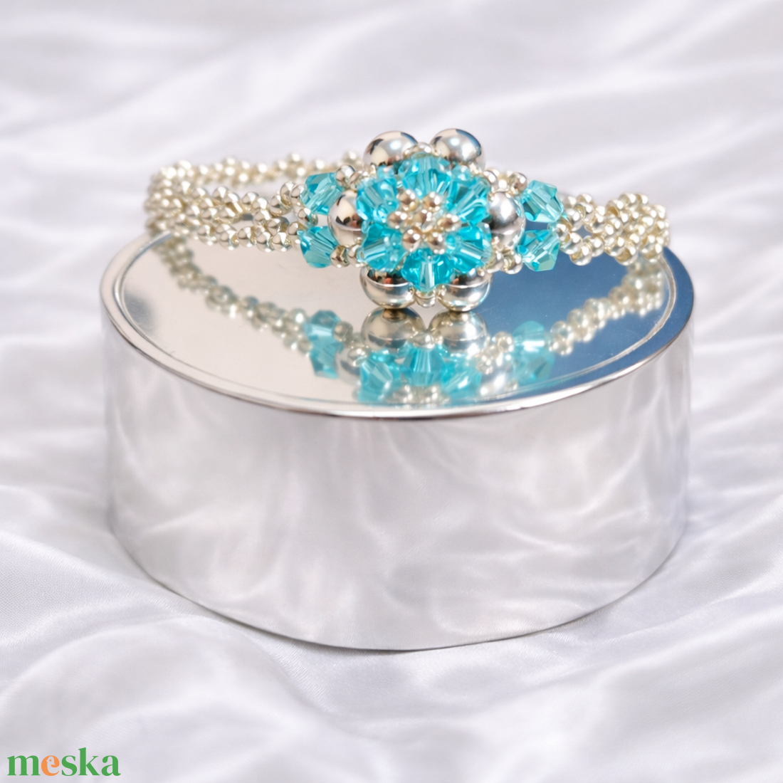 Jégvirág  - ékszer - karkötő - gyöngyös karkötő - Meska.hu