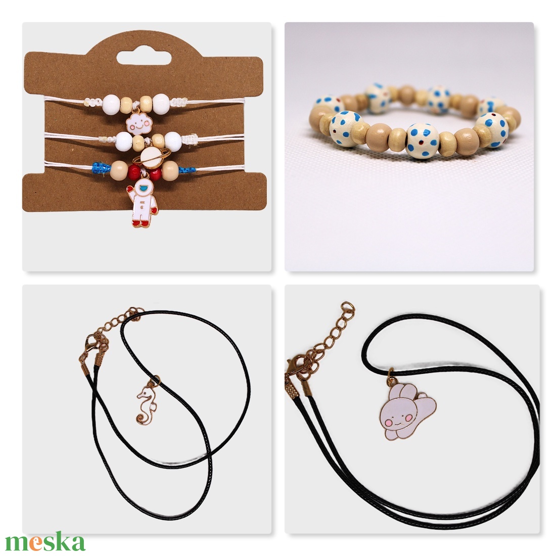 Kék fehér női ajándékcsomag - ékszer - ékszerszett - Meska.hu