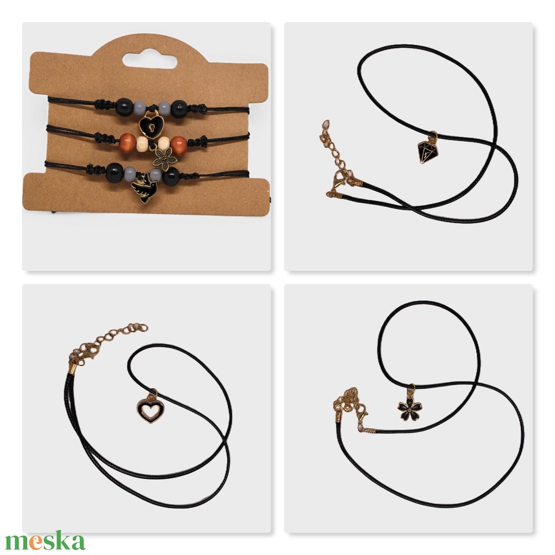 Fekete cicás ajándékcsomag - ékszer - ékszerszett - Meska.hu