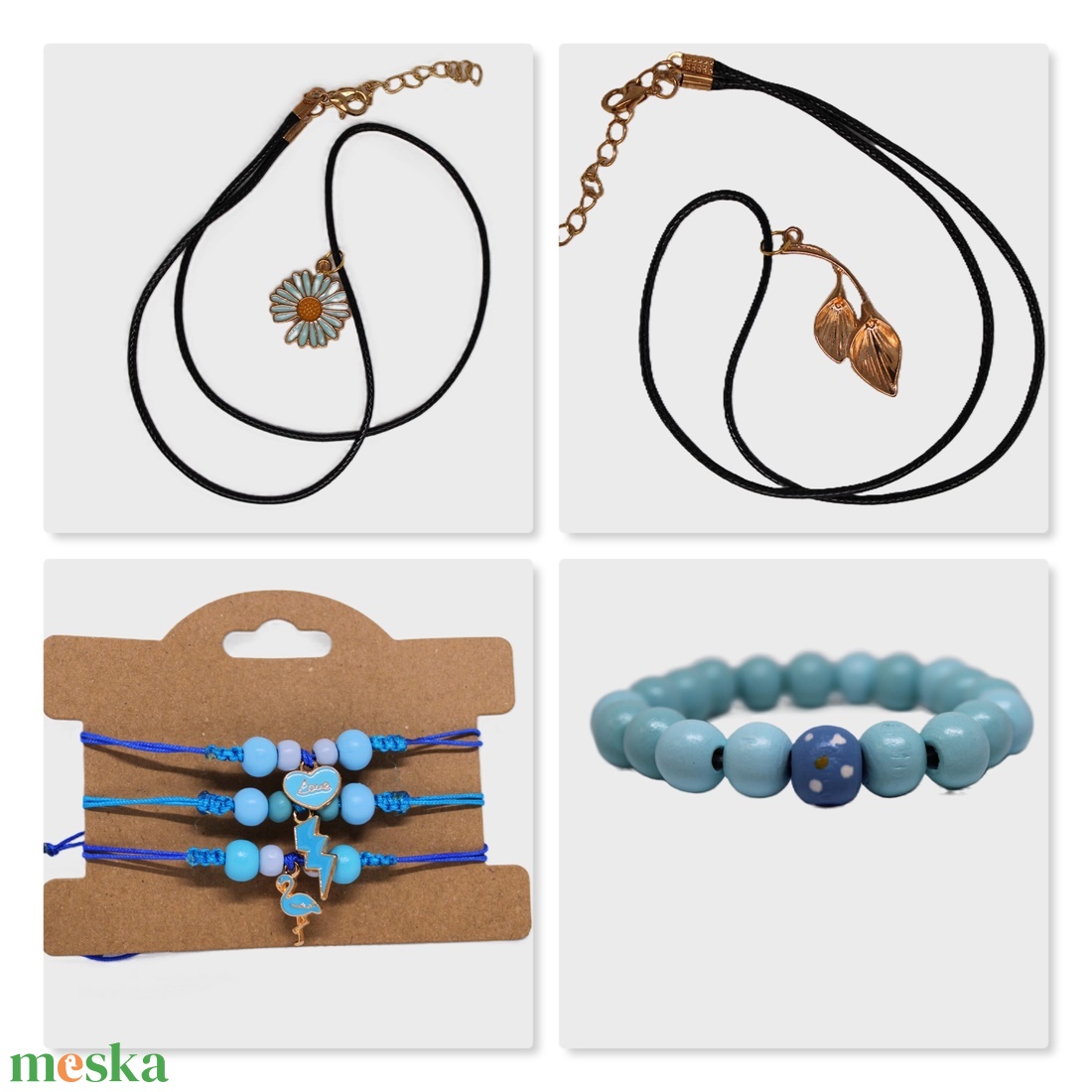 Kék női ajándékcsomag - ékszer - ékszerszett - Meska.hu